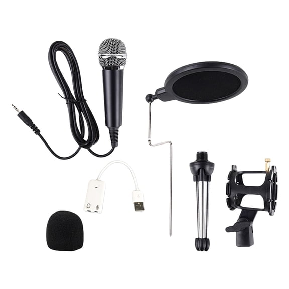 Portable Condenser Microphone Set Foam Mic Windscreen for Home Entertainment and Educational Use with Clear Sound Output