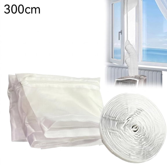 Portable Conditioner Window Vent Mesh Cover, Conditioner Sliding Door Seal Kit, Fine Mesh Cover for Sealing Kit, Fits Round/Oval/Dual-Hole Window Vents, Easy Installation