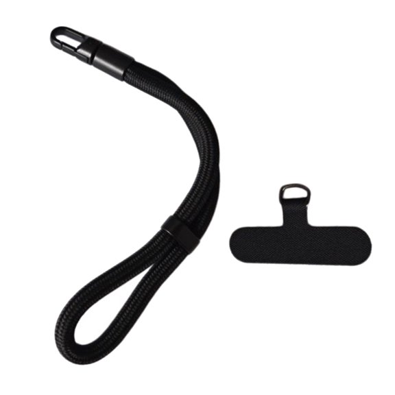 Portable Console Carry Strap, Black Braided Wrist Lanyard, Detachable Clasp, Secure Tether Tab Setup Set