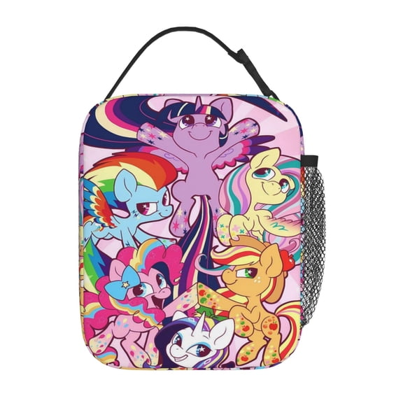 Portable Containers Lunchbox My Lit-tle Pony Lunch Bag Cooler Tote with Shoulder Strap for Work Office Travel Picnic