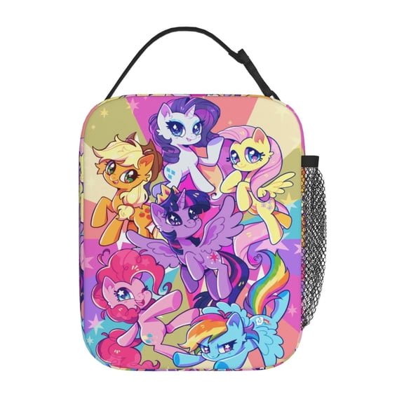 Portable Containers Lunchbox My Lit-tle Pony Lunch Bag Cooler Tote with Shoulder Strap for Work Office Travel Picnic