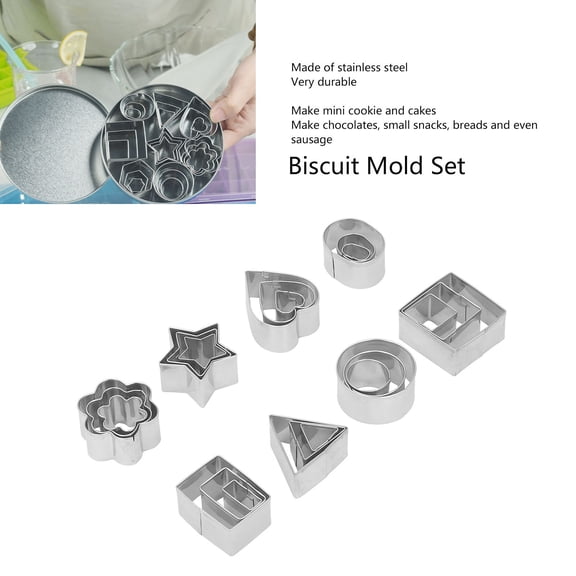 Portable Cookie Cutter Set, Durable Stainless Steel, Includes Box  Lid, 24 Pieces