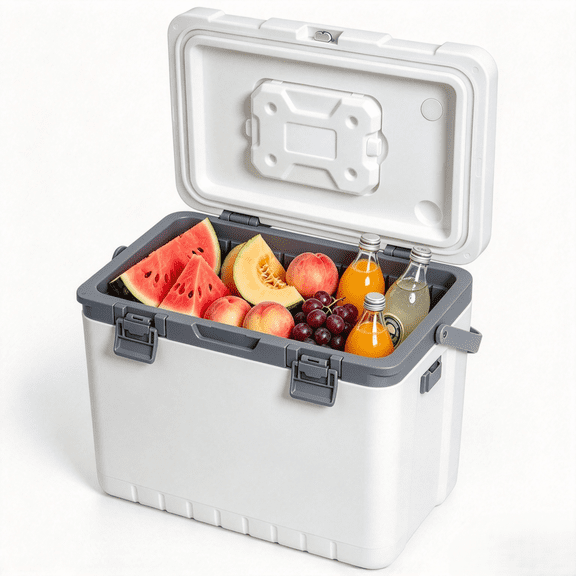 BN-LINK 30 Quart Cooler, Insulated Hard Ice Chest with Handle, Portable Hard Cooler for Camping,Travel,Picnic, Family Gatherings,White