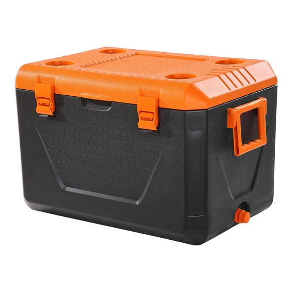 Portable Cooler 63 QT Insulated Hard Cooler 90 Can Capacity with Cup Holder,