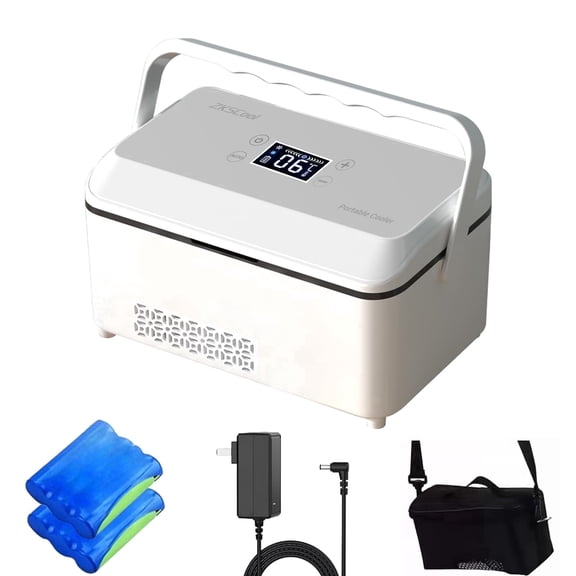 ZKSCool Portable Insulin Travel Case,13600mAh Rechargeable Battery Diabetic Box, Mini Drug Refrigerator with LCD Temp Display, Insulin Cooler Travel Box for Home & Outdoor Use