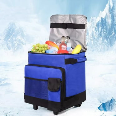 Portable Cooler with Wheels and Handle Collapsible Rolling Cooler Leakproof Insulated Soft Cooler Bag for Beach Camping Patio Travel Outdoor Ball Fields