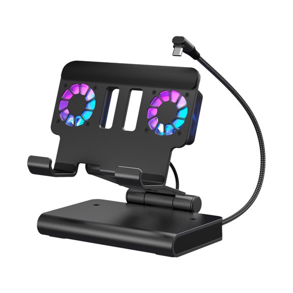 Portable Cooling Dock Stand For Handheld Consoles 6 Function Hub With Multiple Port Support Fast Charging