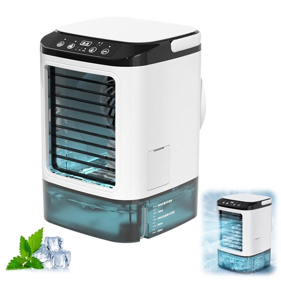 Portable Cooling Fan,Portable Cooler with 900ML Water Tank,USB Powered Cooling Fan Ultrasonic Atomization,3 Speeds, 2 Mist Modes,7-Color Night Light