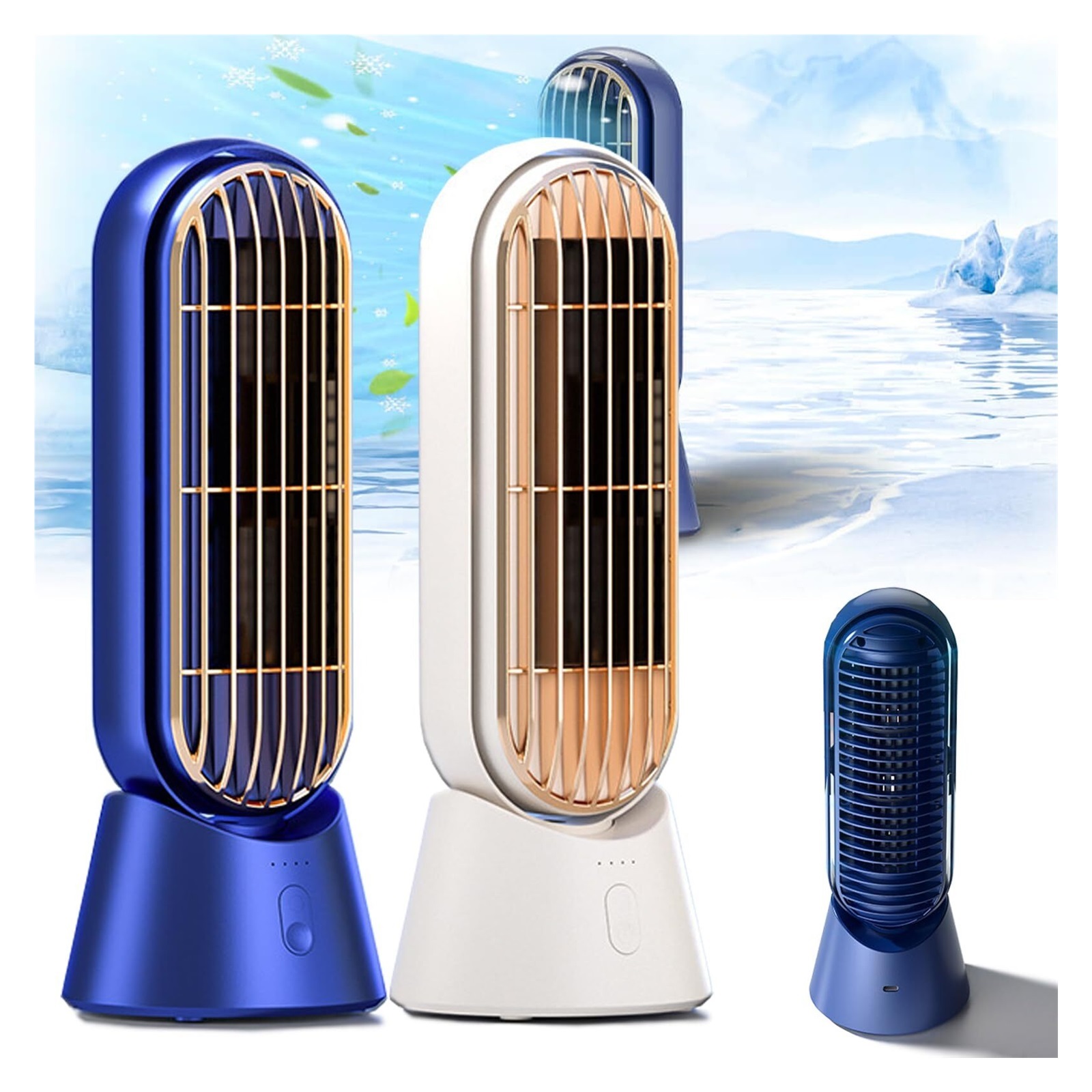 Portable Cooling Fan Quiet, Rechargeable 4000mAH Battery,3 Wind Speeds,24h Long-Lasting Battery Life