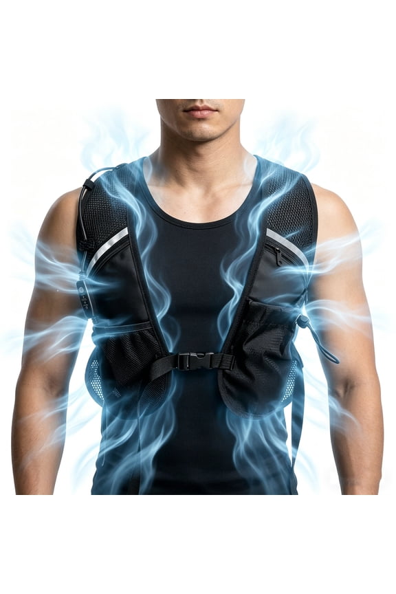 Portable Cooling Vest, Semiconductor Chilling Vest with Adjustable Straps, Wearable Cooling Clothing for Hot Weather, Outdoor Work, Travel, Hiking, and Sports Activities