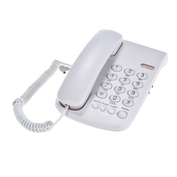 Portable Corded Telephone Phone Pause/ Redial/ Flash/ Mute Mechanical Lock Wall Mountable Base Handset for House Home Call Center Office Company Hotel