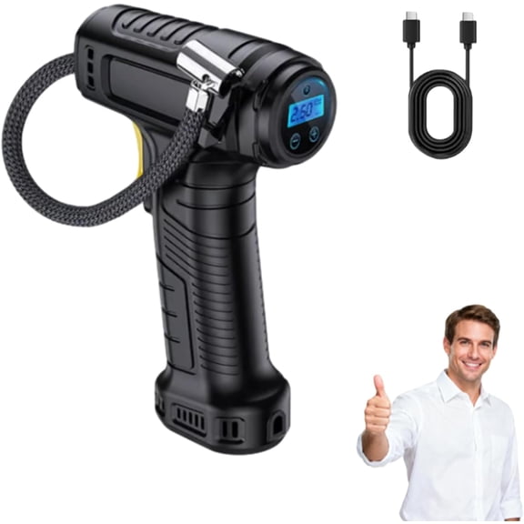 Portable Cordless Air Compressor with Digital Display, Car Tire Air Pump Portable Rechargeable USB, Digital Wireless Vehicle Tire Inflator for Car, Motorcycle, Bicycle, Cordless Tire Inflator