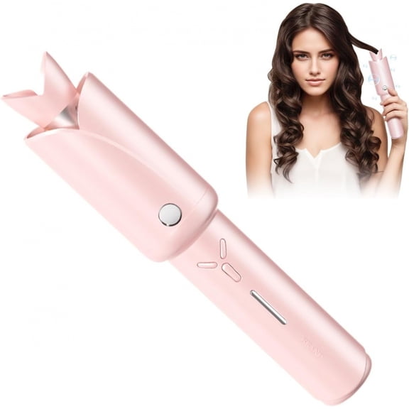 Portable Cordless Auto Hair Curler USB Rechargeable Ceramic Curling Iron 1 Inch Barrel 4 Temperature Settings Anti Tangle Styling Tool for Travel