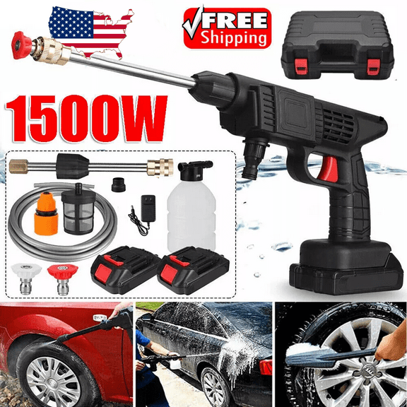 Portable Cordless Electric High Pressure Water Spray Gun Car Washer Cleaner Tool