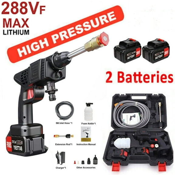 Portable Cordless Electric High Pressure Water Spray Gun Car Washer Cleaner Tool