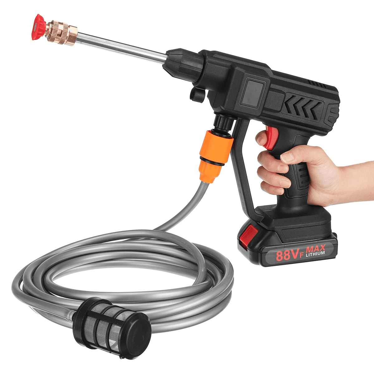 Portable Cordless Electric High Pressure Water Spray Gun Car Washer Cleaner Tool