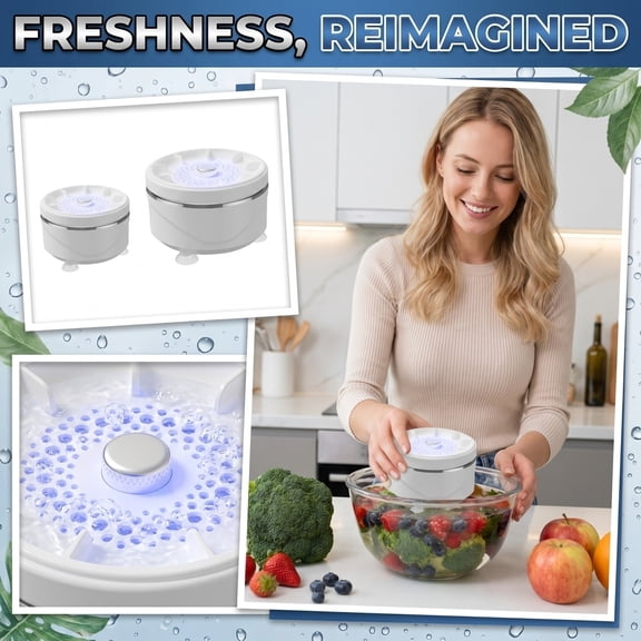 Portable Cordless Fruit & Vegetable Cleaner, USB Rechargeable Produce Purifier with Ozone Technology, Wireless Veggie Washer for Fruits, Vegetables, Seafood