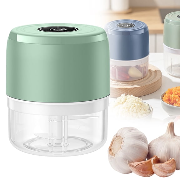 Portable Cordless Garlic Chopper, 100ml Electric Mincer for Onion, Ginger, and Vegetables, Battery Operated Kitchen Tool