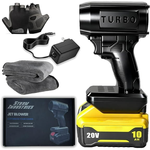 Portable Cordless Handheld Jet Blower, 160,000 RPM 200 MPH Turbo Air Blower for Car, Patio, Snow and Dust