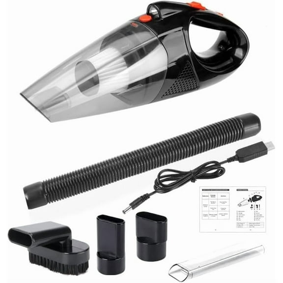 Portable Cordless Handheld Vacuum Cleaner, High Power Rechargeable Mini Dustbuster for Home and Car, Lightweight & Low Noise with Washable Filter