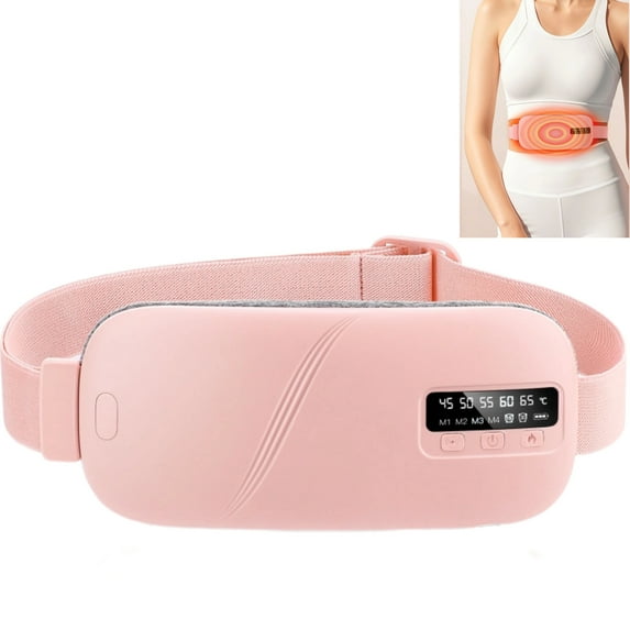 Portable Cordless Heating Pad, Electric Waist Belt Device, Fast Heating Pad with 5 Heat Levels and 4 Massage Modes, Back or Belly Heating Pad, Gifts for Her, Women and Girl