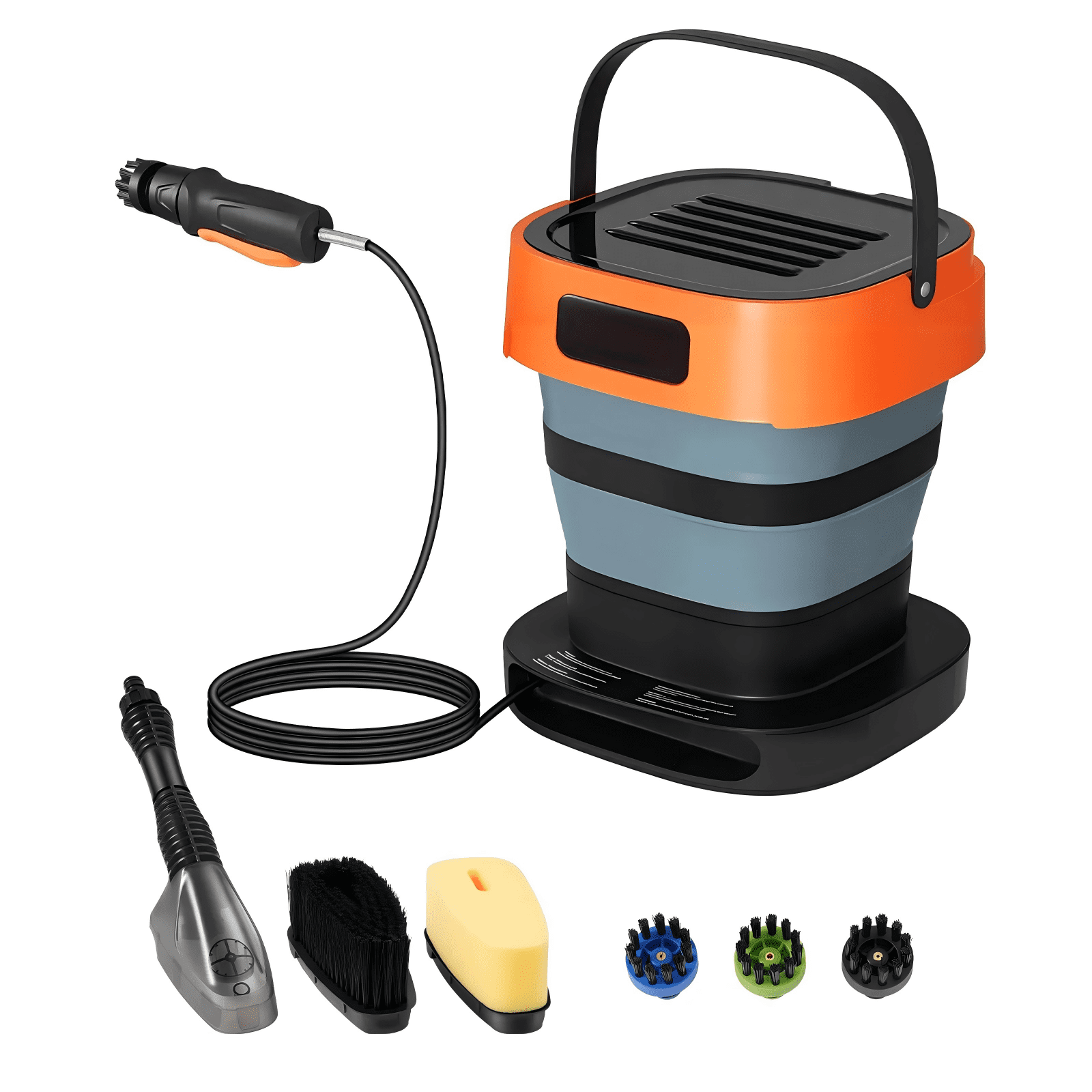 Portable Cordless Pressure Washer with 2.64 Gal Tank, Foldable Power Washer 109 Max PSI 0.79 Max GPM, 3 Nozzles,Flexible 78.7 in Hose, Type-C Charging, for Bike Cleaning, Patio, Camping, Garden