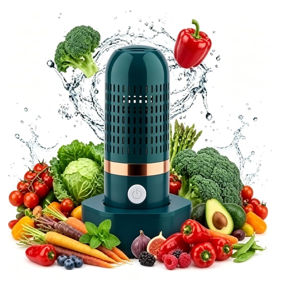 Portable Cordless Produce Cleaner, 10-Minute Automatic Cleaning Device, No Scrub Required, Effectively Cleans Fruits, Vegetables, Meat and Seafood to Keep Food Fresh Longer