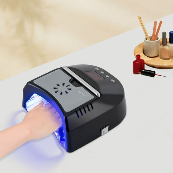 Portable Cordless UV LED Nail Lamp - 72W, Rechargeable, with Timable LCD Display for Fast Drying, Safe & Efficient At Home or Salon