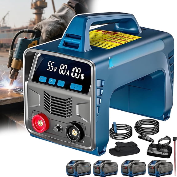 Portable Cordless Welding Machine, Welds 3/16" Material Thickness, Led Display, 160a Battery Powered Welder Machine, Digital Inverter Stick Welder, Hot Start Function