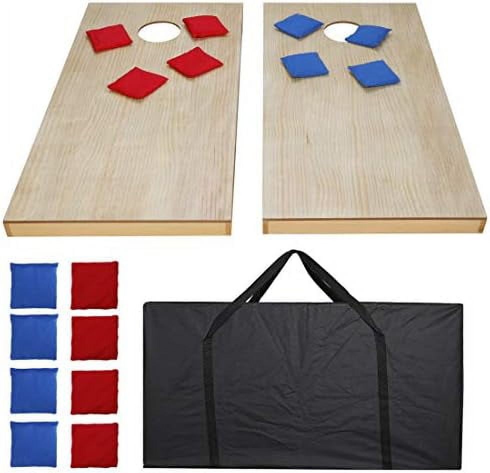 JupiterForce Portable Cornhole Set - Regulation Wood Boards With Carrying Bag & 8 Bean Bags - View #5