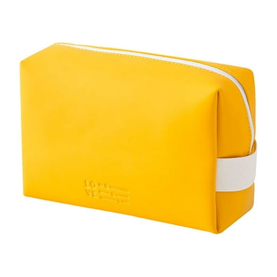 Portable Cosmetic Bag, Cosmetic Storage Bag, Large Capacity Travel Makeup Organizer with Handle and Elastic Brush Pockets, Durable Leather Fabric, Metal Zipper, Compact and Spacious Toiletry Case