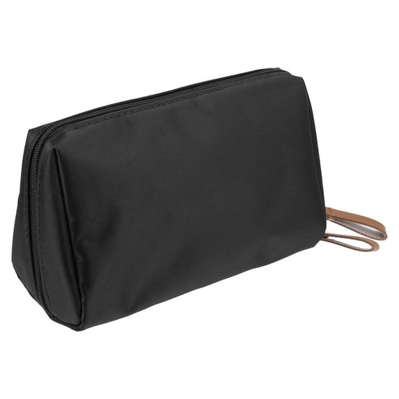 Unique Bargains Portable Cosmetic Bag Travel Makeup Bag Storage Bag Waterproof Nylon 1 Pcs Black Red