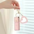 thumbnail image 1 of Portable Cosmetic - Lip Gloss Keychain Holder with Mini PU Leather Lipstick for Travel Stylish Storage with Heart Pendant for Modern Women, 1 of 4