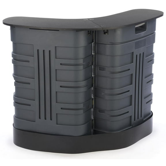 Portable Counter Kiosk, Converts into Carrying Case, Hard Shell, 37.9"H (Black MDF and Plastic) (BMRCNTB1)