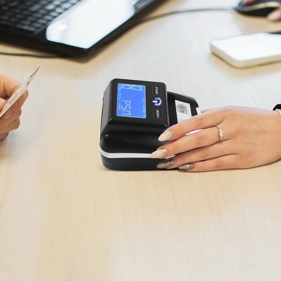 Portable Counterfeit Bill Detector with Total Value Display, Rechargeable, Automatic Cash Currency Counter for Car/Office/Home