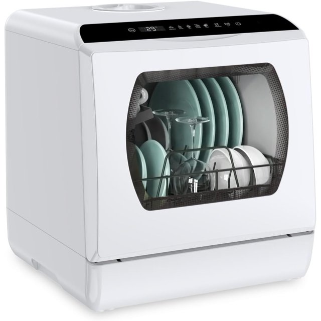 Portable Countertop Dishwasher, 5 Washing Programs Mini Dishwasher with