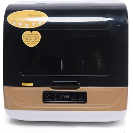 Portable Countertop Dishwasher 5L Compact Dishwashers with Built-in Water Tank&Inlet Hos 4Washing Programs Heating+Air-Dry