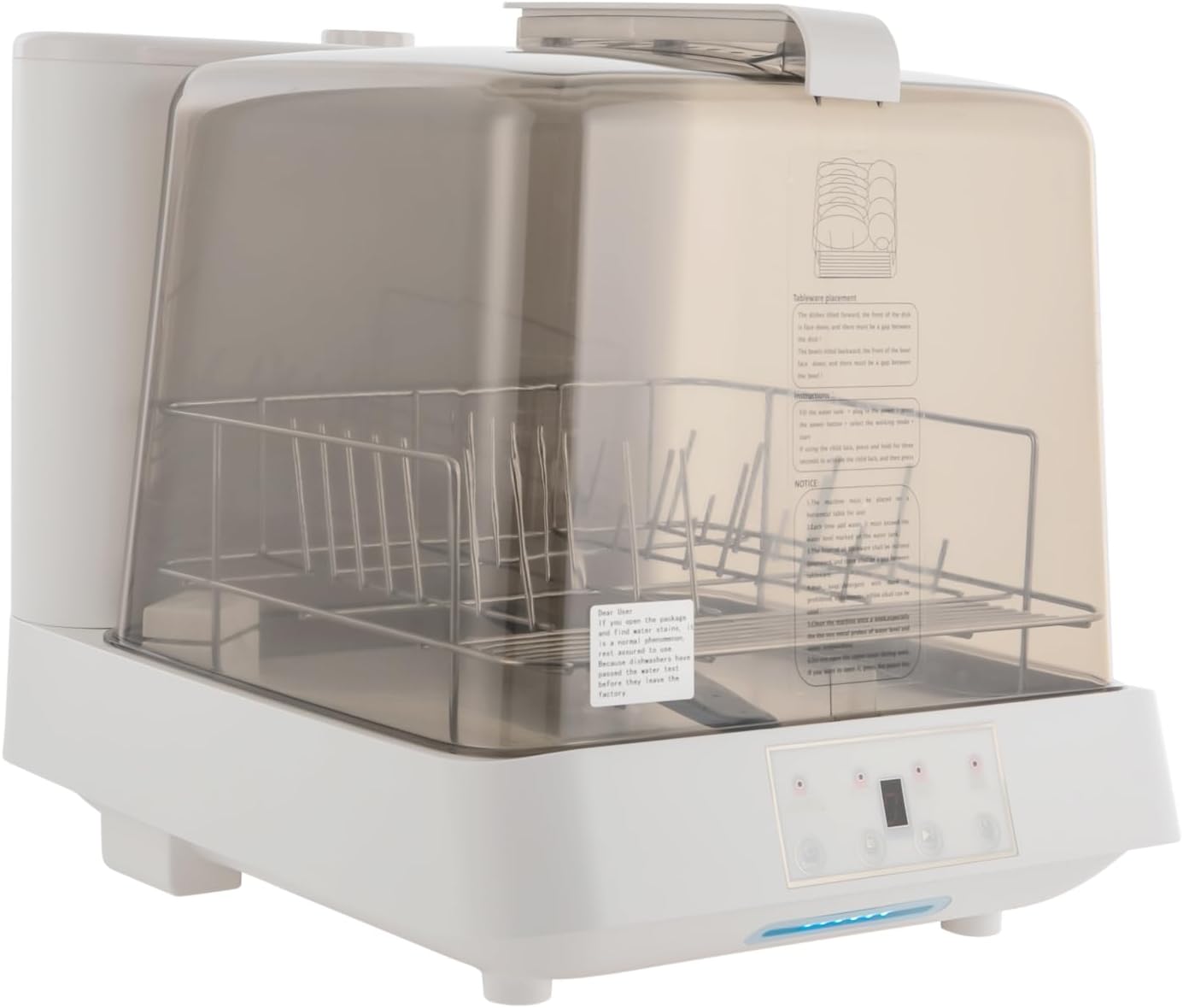 Portable Countertop Dishwasher, Mini Automatic Dishwashing with 1.59Gal