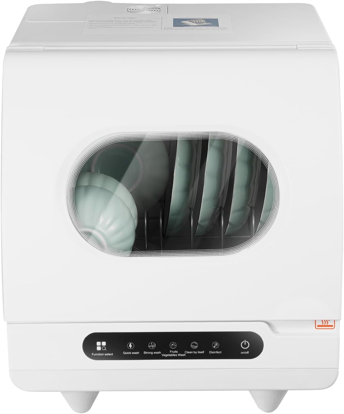 Portable Countertop Dishwasher, Small Mini Dishwasher Kitchen Freestanding Dish Washer 3 In 1 Washing Modes 360 Spray Arms 800w Black Gold