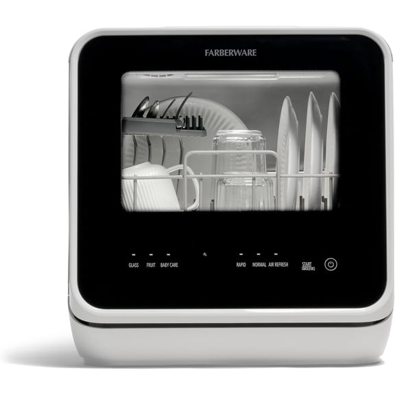 Portable Countertop Dishwasher with 5-Liter Built-in Water Tank - 5-Program System for Home, RV, and Apartment Wash Dishes, Glass, Baby Products