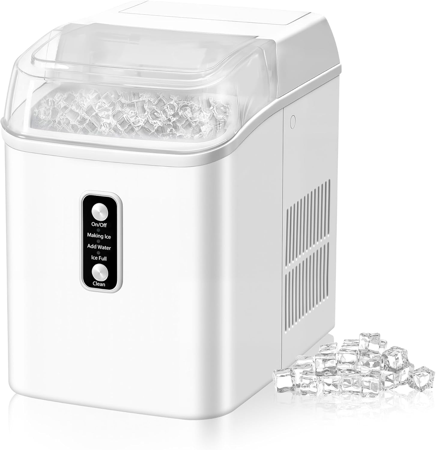 Portable Countertop Ice Maker, 26lbs/24H, 9 Bullet Cubes in 6 Mins, Self-Cleaning, Quiet Compact for Home, Kitchen, RV, Camping, Black