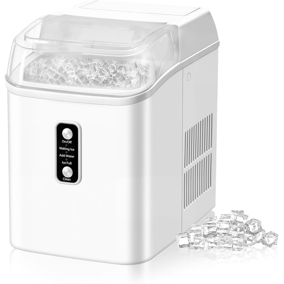 Portable Countertop Ice Maker, 26lbs/24H, 9 Bullet Cubes in 6 Mins, Self-Cleaning, Quiet Compact for Home, Kitchen, RV, Camping, Black
