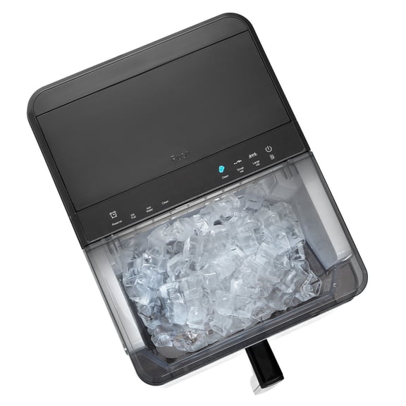 Portable Countertop Ice Maker 50Lbs/24H, Self-Cleaning Machine with 3 Ice Cube Sizes, Stainless Steel Body with Transparent Lid, Quiet Compact Ice Maker with Handle for Home, Office, Kitchen, and Bar
