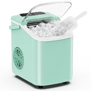 Portable Countertop Ice Maker Machine, 26 Lbs Daily Output, Ready in 6-8 Mins, 2 Ice Sizes, Self-Cleaning Quiet Ice Maker with Carry Handle for Home Office Camping