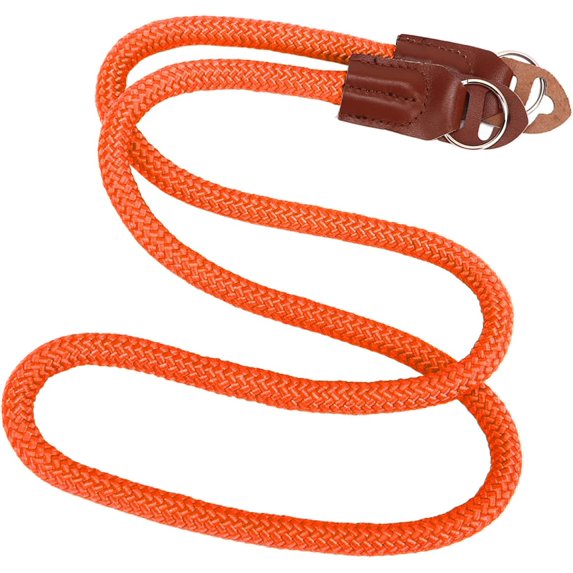 Portable Cowhide Leather Camera Shoulder Strap,Nylon Camera Strap Hiking Lanyard Neck Convenient DSLR Camera Strap Leica Round Hole Camera Strap Orange