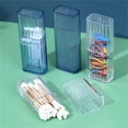 thumbnail image 1 of Portable Creative Storage Box,Dental Toothpick Holder,Floss Travel Case Transparent Flosser Dispenser Container for Teeth Cleaning Cotton Swab, Project Storage Case(Blue,White), 1 of 4