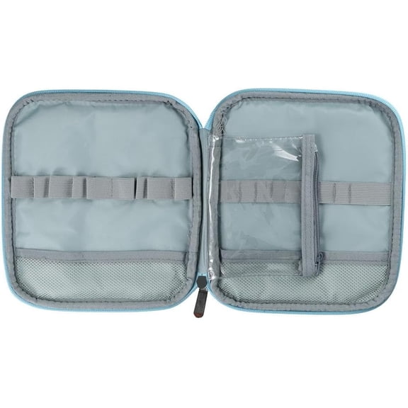 Portable Crochet Hook Case,Floral Pattern Travel Knitting Needle Crochet Storage Bag,Zipper Crochet Hook Organizer with Clear Pocket for Crochet Knitting Tools Accessories