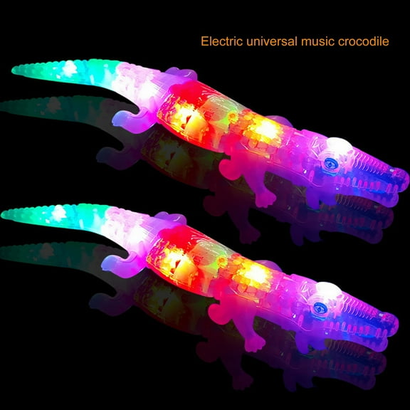 Portable Crocodile Toy - Educational Musical Electric LED Luminous Animal Model Toy for Kids