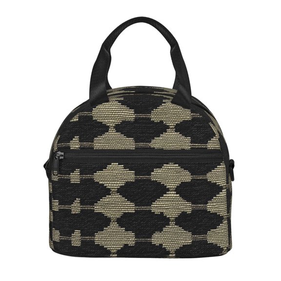 Portable Cross-Body Insulated Lunch Bag 957.8in Waterproof And Wear-Resistant Can Be Reused For Picnic Work Out Use Darkvoilet Houndstooth Checkered_1