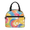thumbnail image 1 of Portable Cross-Body Insulated Lunch Bag 9×5×7.8in Waterproof And Wear-Resistant Can Be Reused For Picnic Work Out Use Rosybrown Tie-Dye Background Vibrant Colors And Swirling Patterns, 1 of 8